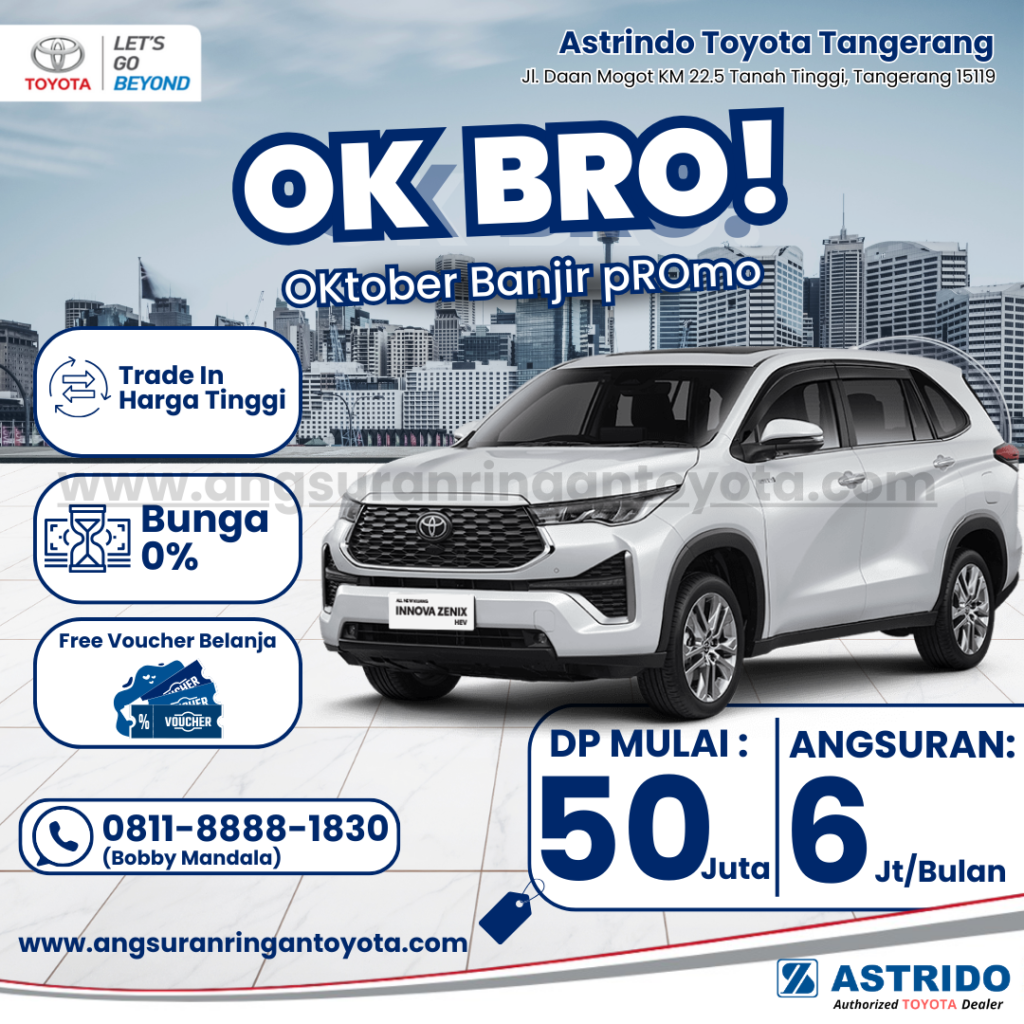 Banner Promo Toyota - Toyota Innova Zenix - Angsuran Ringan Toyota - Bobby Mandala